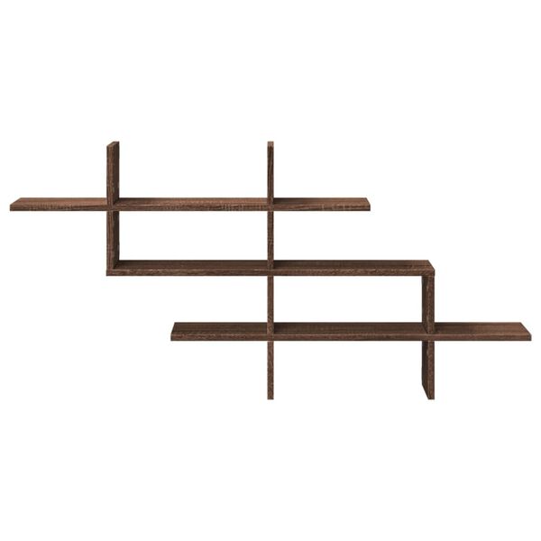 vidaXL barna tölgy színű szerelt fa fali polc 124,5 x 18 x 60,5 cm