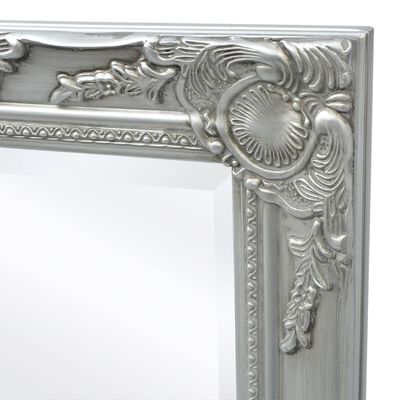 vidaXL ezüstszínű barokk stílusú fali tükör 140 x 50 cm
