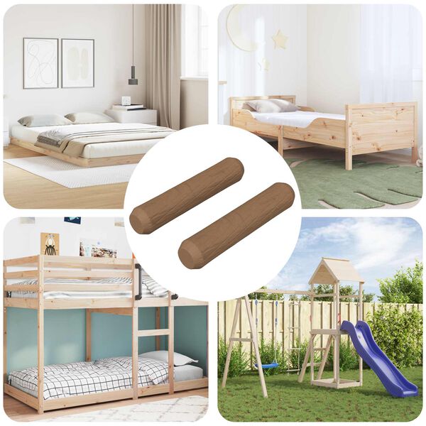 vidaXL Fa d&uuml;belek 2 pcs Barna &Oslash;8 x 35 mm T&ouml;m&ouml;r fa