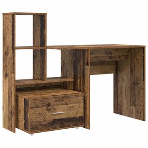 vidaXL Asztal &Ouml;reg fa Szerelt Fa 131,5 x 50 x 106,5 cm