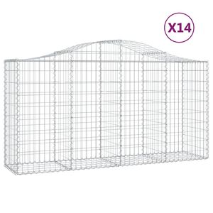 vidaXL 14 db &iacute;ves horganyzott vas gabion kos&aacute;r 200x50x100/120 cm