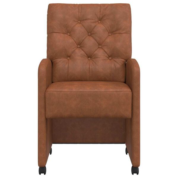 vidaXL Kerekes Étkező Székek 2 pcs Barna 58 x 67 x 97 cm Műbőr