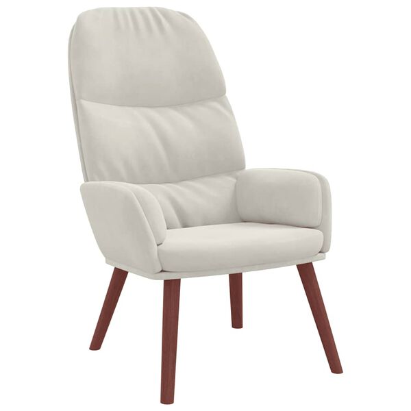 vidaXL krémfehér bársony pihenőfotel