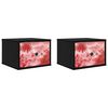 vidaXL Fali &eacute;jjeli szekr&eacute;ny AACHEN 2 db Fekete T&ouml;lgy 36 x 33 x 25 cm