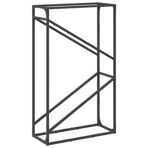 vidaXL fekete hidegen hengerelt ac&eacute;l tűzifat&aacute;rol&oacute; 60x25x100 cm