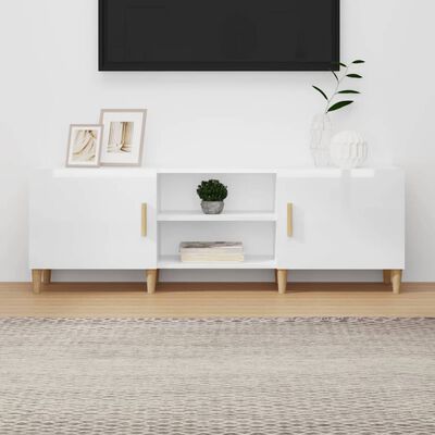 vidaXL fehér magasfényű szerelt fa TV-szekrény 150x30x50 cm