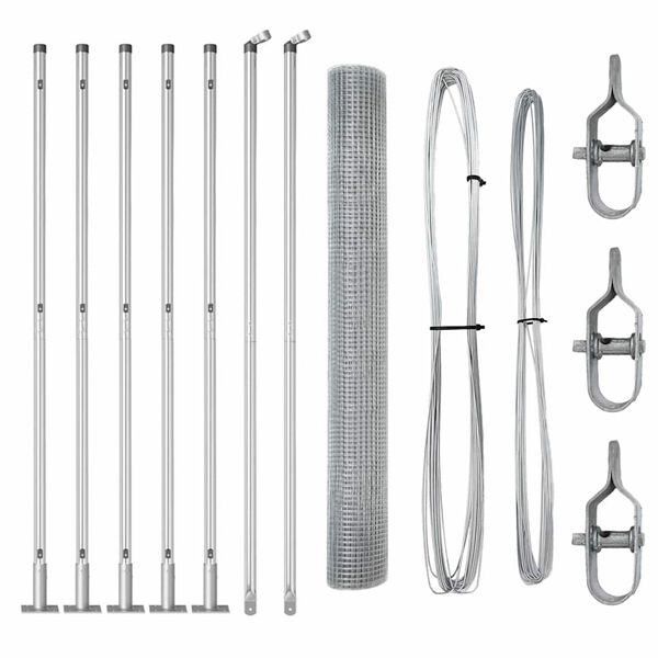 vidaXL Ker&iacute;t&eacute;soszlop Ez&uuml;st 10 x 1,2 m (16 x 16 mm h&aacute;l&oacute;) Ac&eacute;l