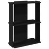 vidaXL 3 szintes fekete szerelt fa k&ouml;nyvespolc 60x30x80 cm