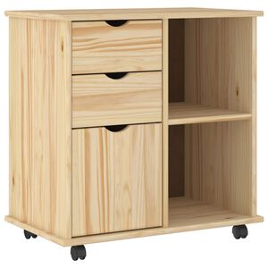 vidaXL G&ouml;rgős szekr&eacute;ny Barna 63,5 x 39 x 65,5 cm T&ouml;m&ouml;r fenyőfa