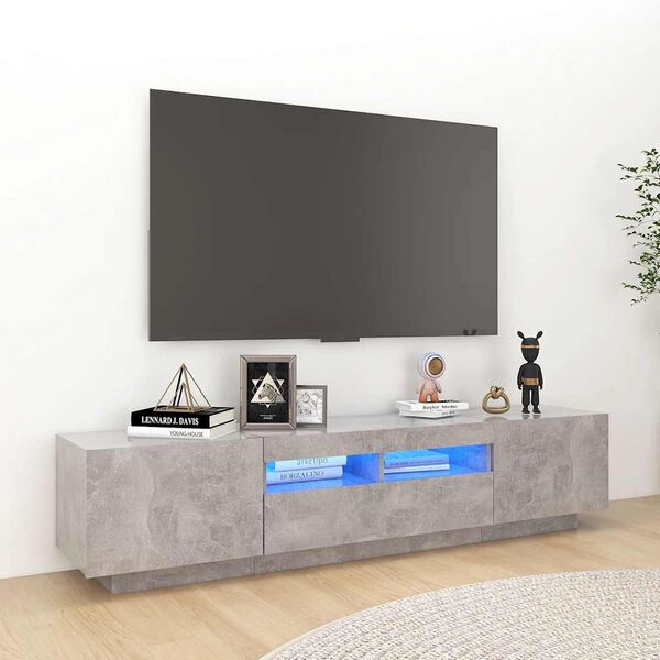vidaXL betonsz&uuml;rke TV-szekr&eacute;ny LED-l&aacute;mp&aacute;kkal 180 x 35 x 40 cm