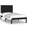 vidaXL Single fekete t&ouml;m&ouml;r fa &aacute;gykeret 90 x 190 cm