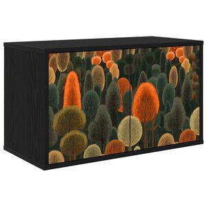 vidaXL Fals&iacute;that&oacute; TV Szekr&eacute;ny ZAANDAM 69 x 33 x 40 cm Fekete T&ouml;lgy
