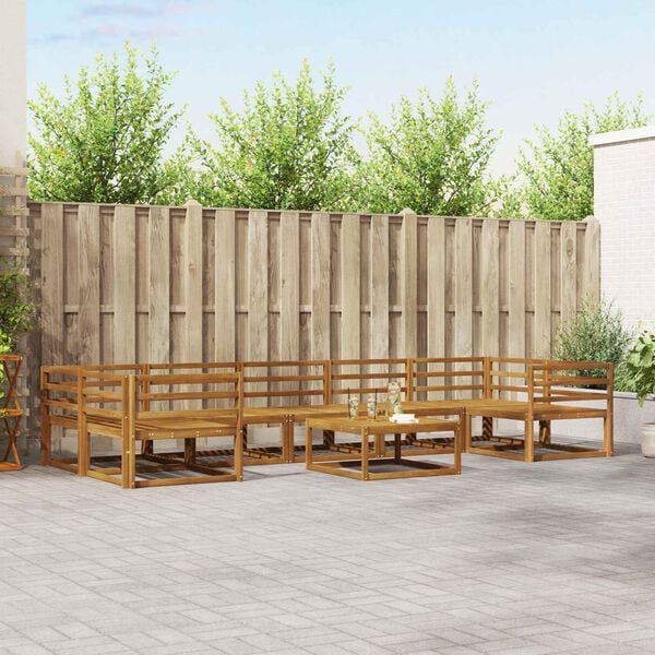 vidaXL K&uuml;lt&eacute;ri kanap&eacute; szett 8 pcs Term&eacute;szetes T&ouml;m&ouml;r Ak&aacute;cfa