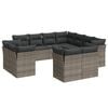 vidaXL 11 r&eacute;szes sz&uuml;rke polyrattan kerti &uuml;lőgarnit&uacute;ra p&aacute;rn&aacute;kkal