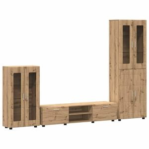vidaXL TV szekr&eacute;ny garnit&uacute;ra FLORIN 3 pcs Artisan t&ouml;lgy Faanyag
