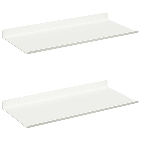 vidaXL Lebegő polc Falra szerelhető 2 pcs Feh&eacute;r 40 x 18 x 2,5 cm Ac&eacute;l