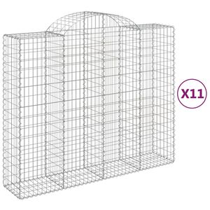 vidaXL 11 db &iacute;ves horganyzott vas gabion kos&aacute;r 200x50x160/180 cm