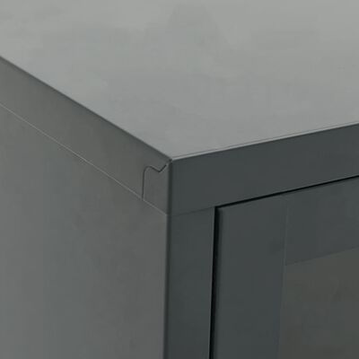 vidaXL antracitszürke acél és üveg TV-szekrény 105 x 35 x 52 cm