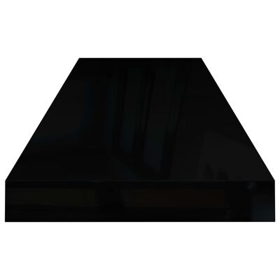 vidaXL 4 db magasfényű fekete MDF lebegő fali polc 80 x 23,5 x 3,8 cm