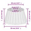 vidaXL fehér fonott mennyezeti lámpaernyő Ø50 x 30 cm