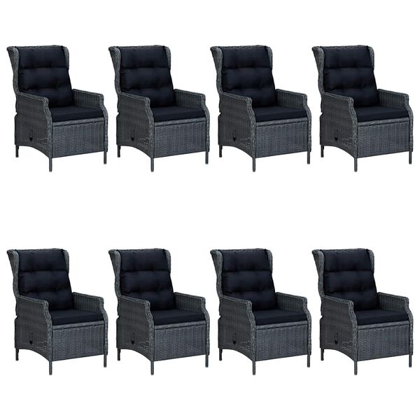 vidaXL 9 r&eacute;szes s&ouml;t&eacute;tsz&uuml;rke kerti &eacute;tkezőgarnit&uacute;ra