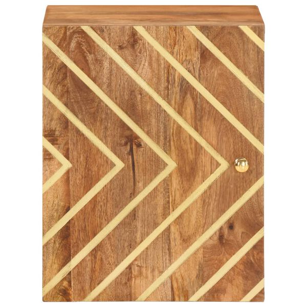 vidaXL barna &eacute;s fekete t&ouml;m&ouml;r mang&oacute;fa f&uuml;rdőszobai faliszekr&eacute;ny