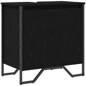 vidaXL F&uuml;rdőszobai mosd&oacute;szekr&eacute;ny Fekete t&ouml;lgy 60 x 35 x 60 cm