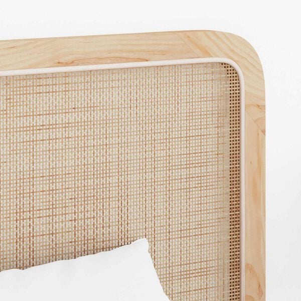 vidaXL Fejtámla fejtámlával Természetes 100 x 55 x 3 cm Rattan