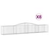 vidaXL 8 db &iacute;ves horganyzott vas gabion kos&aacute;r 400x50x60/80 cm