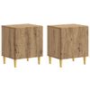 vidaXL &Eacute;jjeli asztal 2 pcs K&eacute;zműves T&ouml;lgy 43 x 34,5 x 50 cm Szerelt Fa