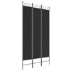 vidaXL 3 paneles fekete sz&ouml;vet t&eacute;relv&aacute;laszt&oacute; 120 x 220 cm