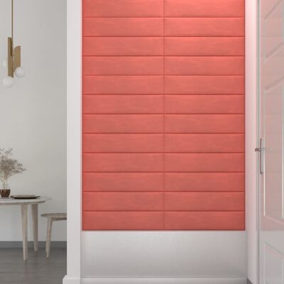 vidaXL 12 db rózsaszín bársony fali panel 60x15 cm 1,08 m²