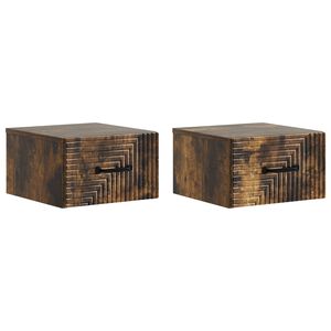 vidaXL Fali &eacute;jjeli szekr&eacute;ny 2 db F&uuml;st&ouml;s T&ouml;lgy 34,5 x 33 x 20 cm