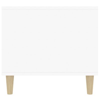 vidaXL magasfényű fehér szerelt fa dohányzóasztal 90x49x45 cm