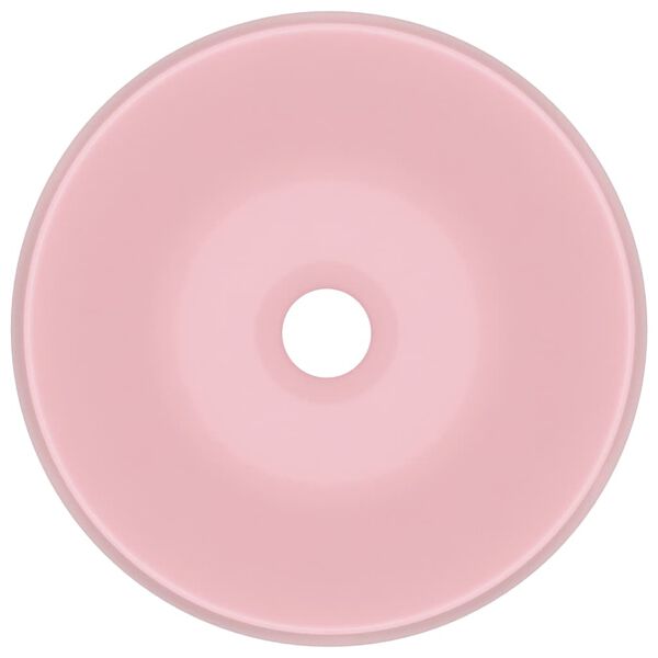 vidaXL kerek matt rózsaszín kerámia luxus mosdókagyló 40 x 15 cm
