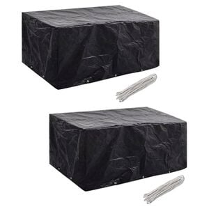 vidaXL 2 db 6 szem&eacute;lyes polyrattan szett huzat 10 lyukkal 240 x 140 cm