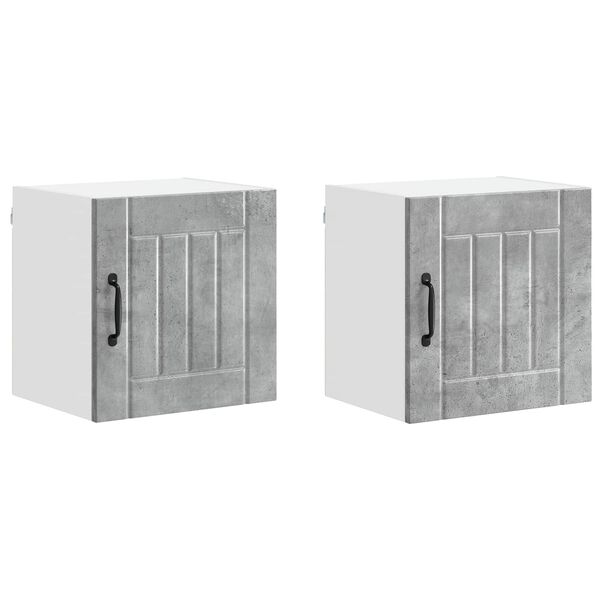 vidaXL Konyhaszekr&eacute;ny Lucca 2 pcs Beton Sz&uuml;rke 40 x 31 x 40 cm Faanyag