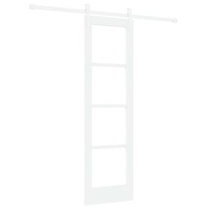 vidaXL Cs&uacute;sz&oacute; ajt&oacute; Feh&eacute;r 61 x 198,5 cm T&ouml;m&ouml;r fenyőfa &eacute;s &uuml;veg