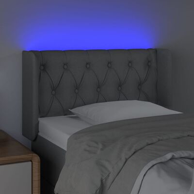 vidaXL világosszürke szövet LED-es fejtámla 83 x 16 x 78/88 cm