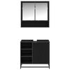 vidaXL F&uuml;rdőszoba b&uacute;tor szett fi&oacute;kkal 2 pcs Fekete t&ouml;lgy Faanyag