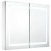 vidaXL t&uuml;kr&ouml;s f&uuml;rdőszobaszekr&eacute;ny LED vil&aacute;g&iacute;t&aacute;ssal 80 x 12,2 x 68 cm