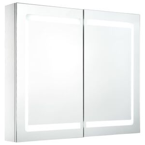 vidaXL t&uuml;kr&ouml;s f&uuml;rdőszobaszekr&eacute;ny LED vil&aacute;g&iacute;t&aacute;ssal 80 x 12,2 x 68 cm