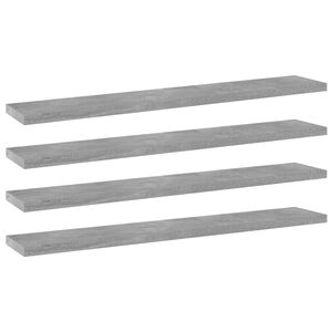 vidaXL 4 db betonsz&uuml;rke szerelt fa k&ouml;nyvespolc 60 x 10 x 1,5 cm