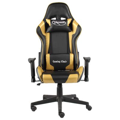 vidaXL aranyszínű PVC forgó gamer szék