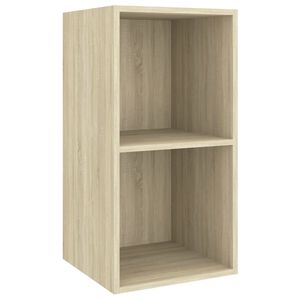 vidaXL sonoma t&ouml;lgy sz&iacute;nű szerelt fa fali TV-szekr&eacute;ny 37 x 37 x 72 cm