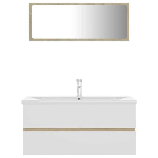 vidaXL feh&eacute;r-sonoma sz&iacute;nű forg&aacute;cslap f&uuml;rdőszobai b&uacute;torszett