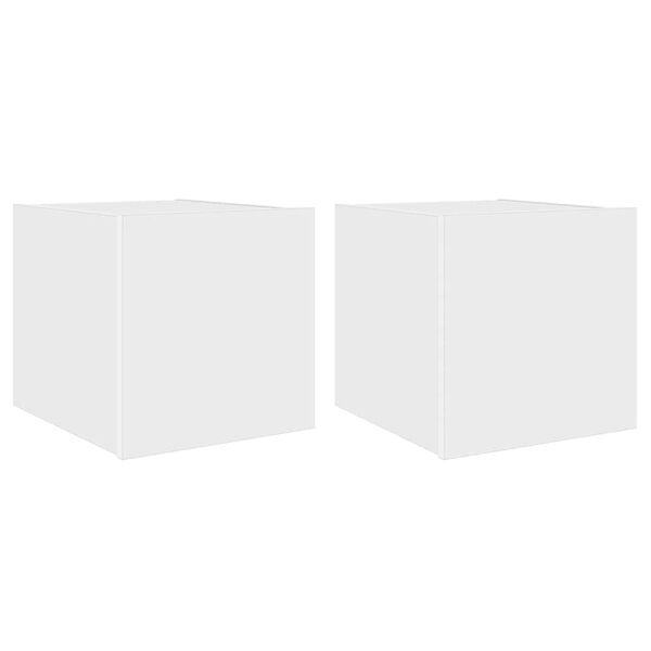 vidaXL 2 db feh&eacute;r fali TV-szekr&eacute;ny LED-vil&aacute;g&iacute;t&aacute;ssal 30,5x35x30 cm