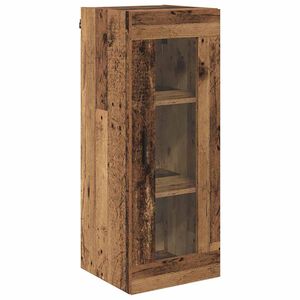 vidaXL Fali szekr&eacute;ny &Ouml;reg fa 34,5 x 34 x 90 cm Műanyag Fa &eacute;s &Uuml;veg