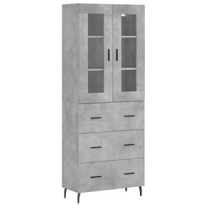 vidaXL betonsz&uuml;rke szerelt fa magasszekr&eacute;ny 69,5 x 34 x 180 cm