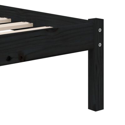 vidaXL fekete tömör fa ágykeret 90 x 190 cm (Single)